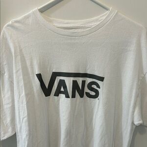 Vans White Tee with gray logo. Size XL